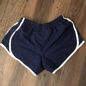 navy running shorts